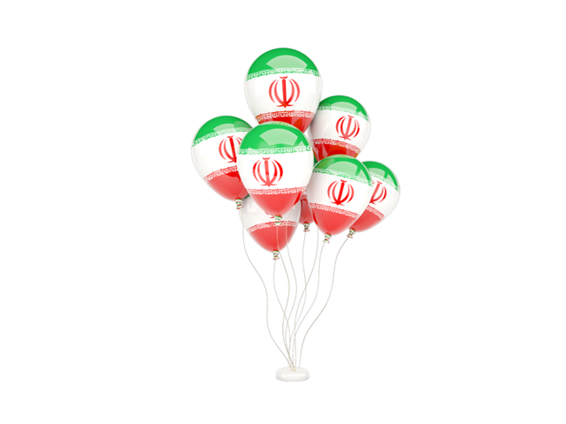 Flying balloons. Download flag icon of Iran at PNG format
