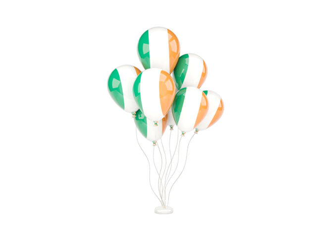 Flying balloons. Download flag icon of Ireland at PNG format