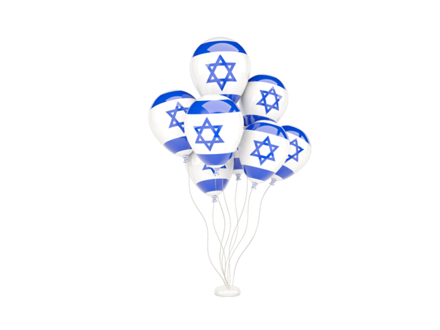 Flying balloons. Download flag icon of Israel at PNG format