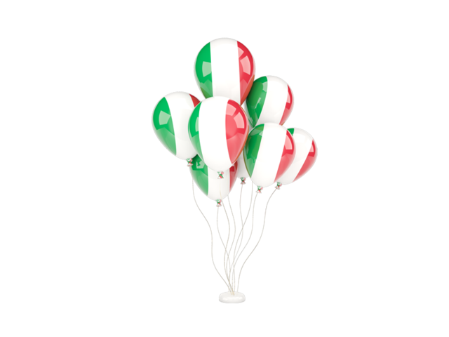 Flying balloons. Download flag icon of Italy at PNG format