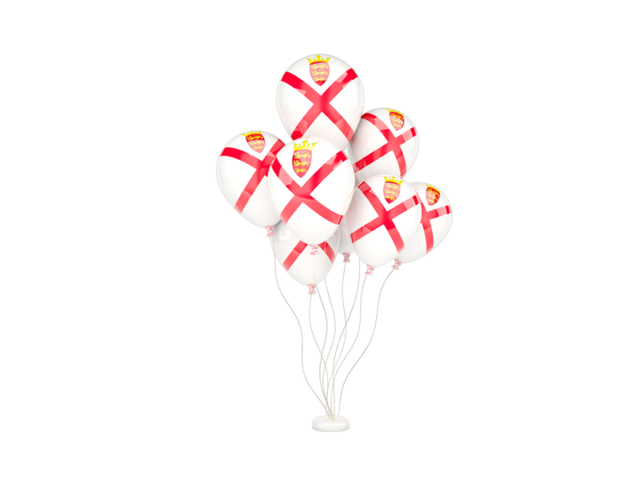 Flying balloons. Download flag icon of Jersey at PNG format