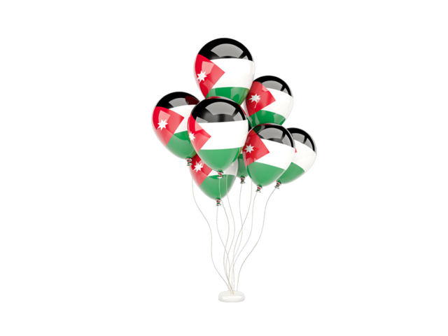 Flying balloons. Download flag icon of Jordan at PNG format