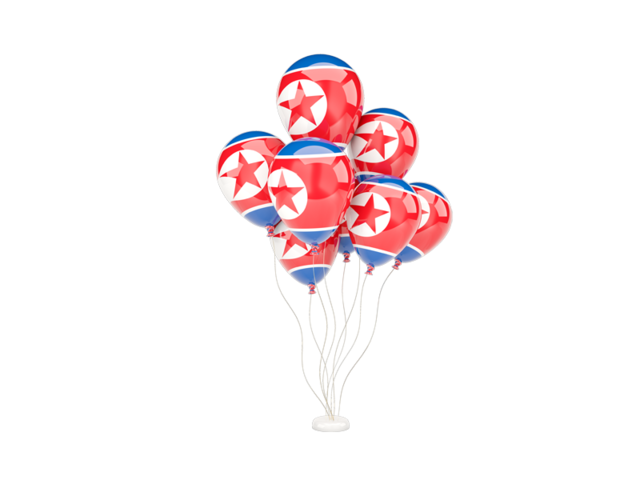 Flying balloons. Download flag icon of North Korea at PNG format