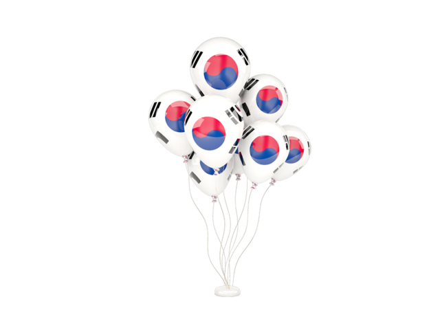 Flying balloons. Download flag icon of South Korea at PNG format