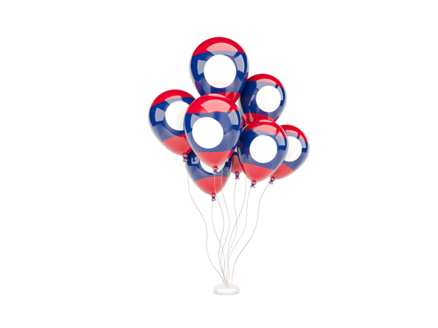 Flying balloons. Download flag icon of Laos at PNG format