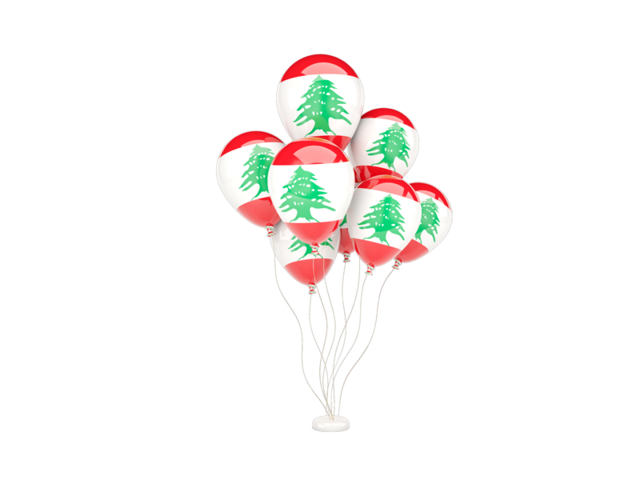 Flying balloons. Download flag icon of Lebanon at PNG format