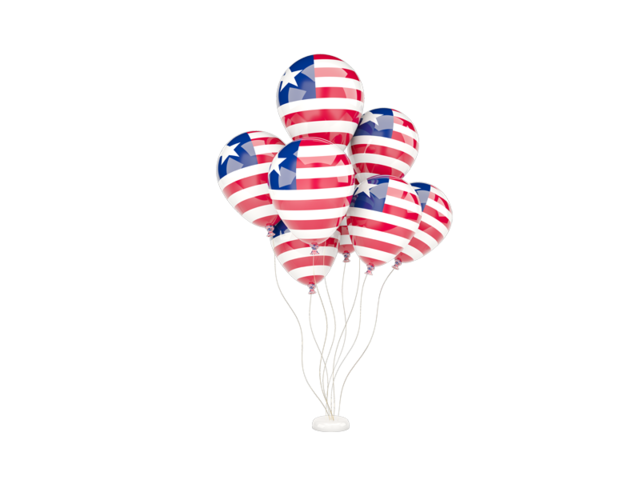 Flying balloons. Download flag icon of Liberia at PNG format