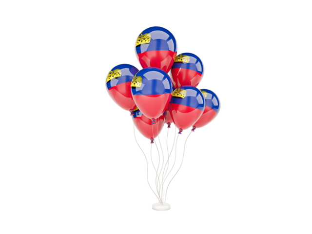 Flying balloons. Download flag icon of Liechtenstein at PNG format