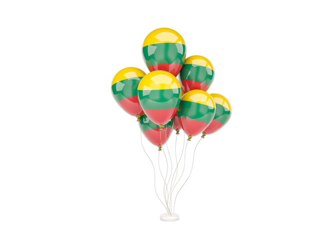 Flying balloons. Download flag icon of Lithuania at PNG format