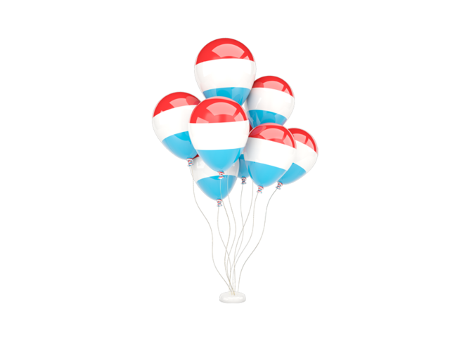 Flying balloons. Download flag icon of Luxembourg at PNG format