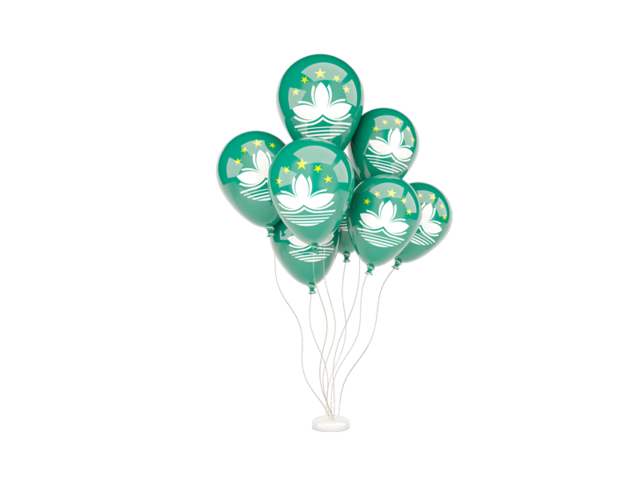 Flying balloons. Download flag icon of Macao at PNG format