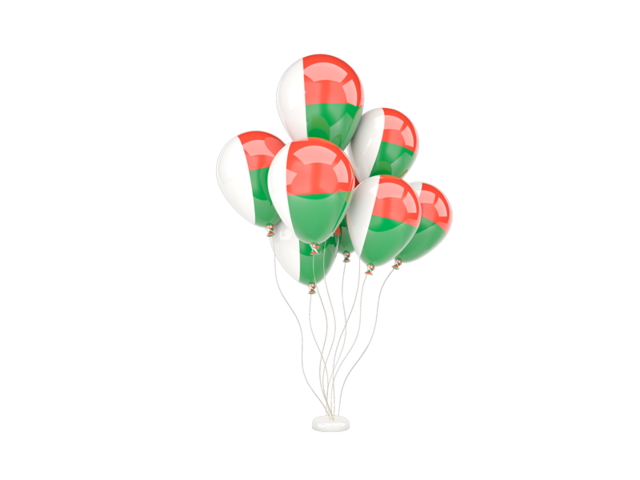 Flying balloons. Download flag icon of Madagascar at PNG format