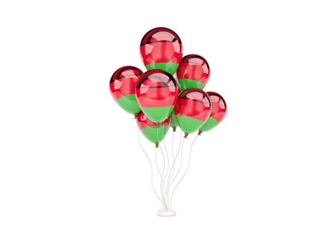 Flying balloons. Download flag icon of Malawi at PNG format