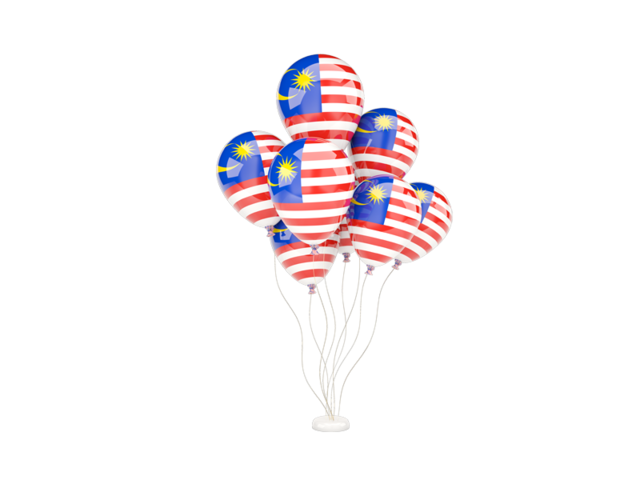 Flying balloons. Download flag icon of Malaysia at PNG format