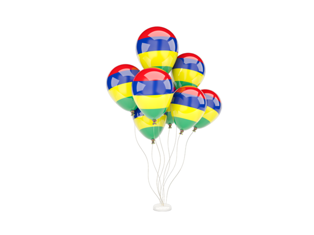 Flying balloons. Download flag icon of Mauritius at PNG format
