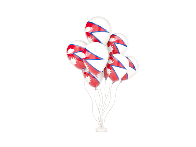 Flying balloons. Download flag icon of Nepal at PNG format