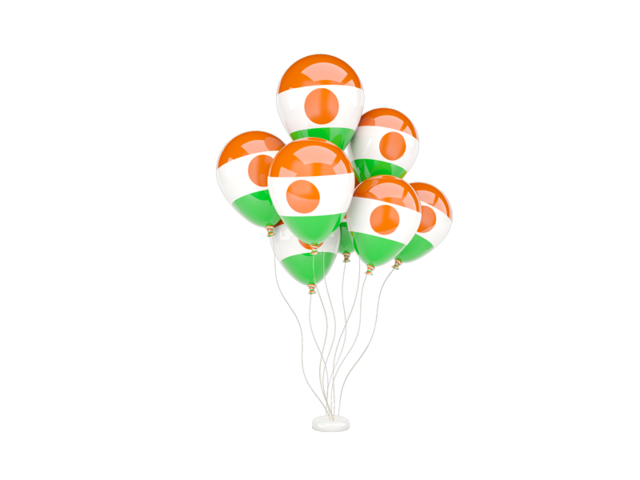 Flying balloons. Download flag icon of Niger at PNG format