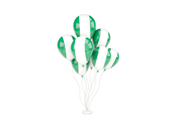 Flying balloons. Download flag icon of Nigeria at PNG format