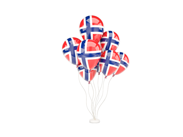 Flying balloons. Download flag icon of Norway at PNG format