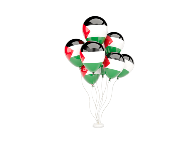 Flying balloons. Download flag icon of Palestinian territories at PNG format