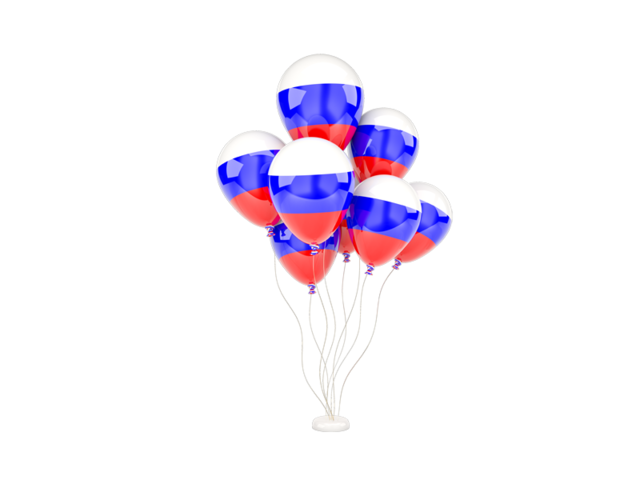 Flying balloons. Download flag icon of Russia at PNG format