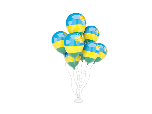 Flying balloons. Download flag icon of Rwanda at PNG format
