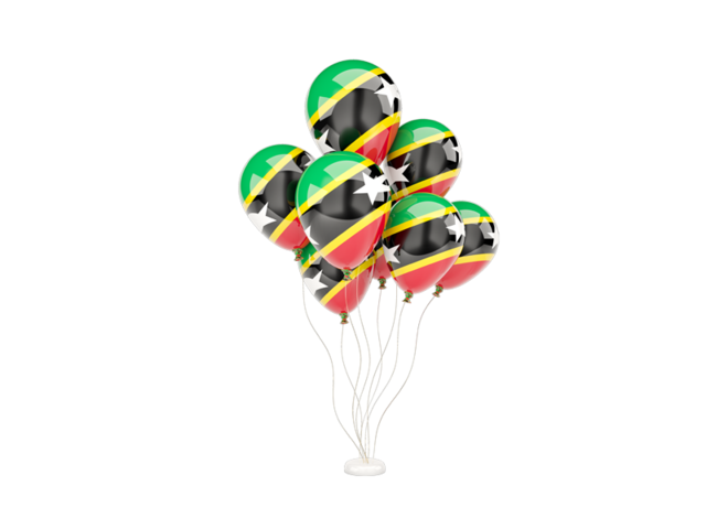 Flying balloons. Download flag icon of Saint Kitts and Nevis at PNG format