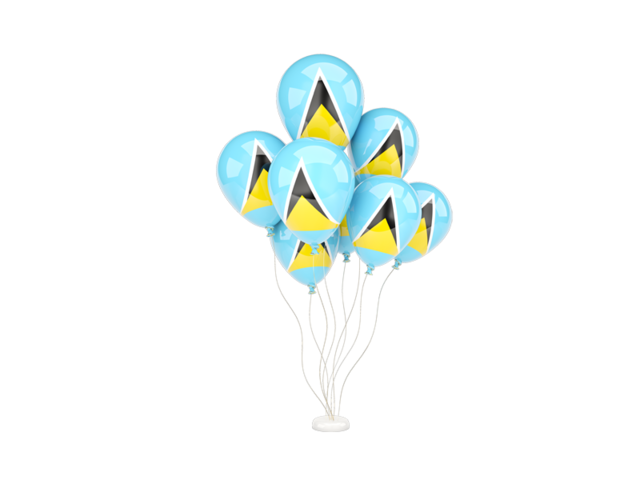 Flying balloons. Download flag icon of Saint Lucia at PNG format
