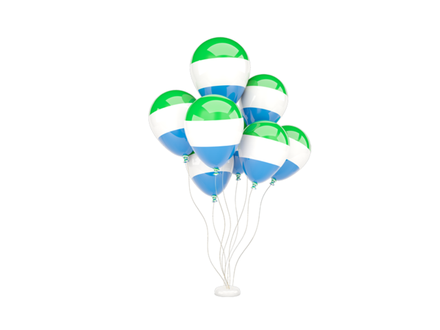 Flying balloons. Download flag icon of Sierra Leone at PNG format