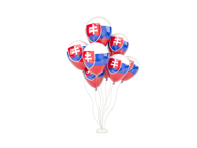 Flying balloons. Download flag icon of Slovakia at PNG format