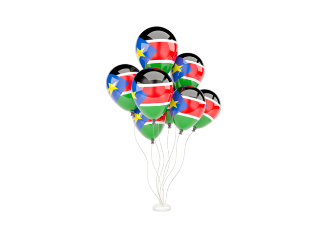 Flying balloons. Download flag icon of South Sudan at PNG format