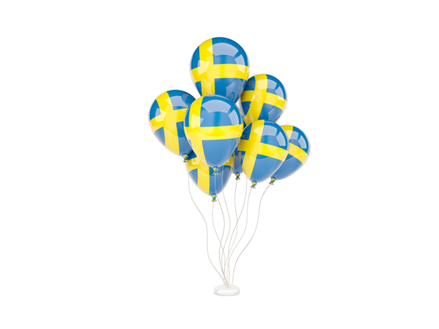 Flying balloons. Download flag icon of Sweden at PNG format