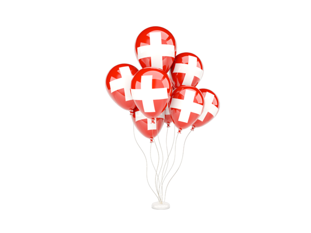 Flying balloons. Download flag icon of Switzerland at PNG format