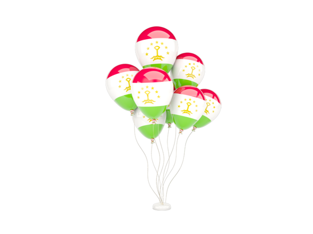 Flying balloons. Download flag icon of Tajikistan at PNG format