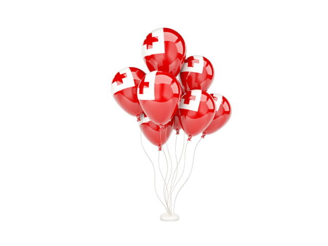 Flying balloons. Download flag icon of Tonga at PNG format