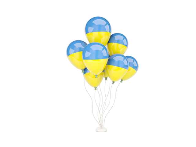 Flying balloons. Download flag icon of Ukraine at PNG format