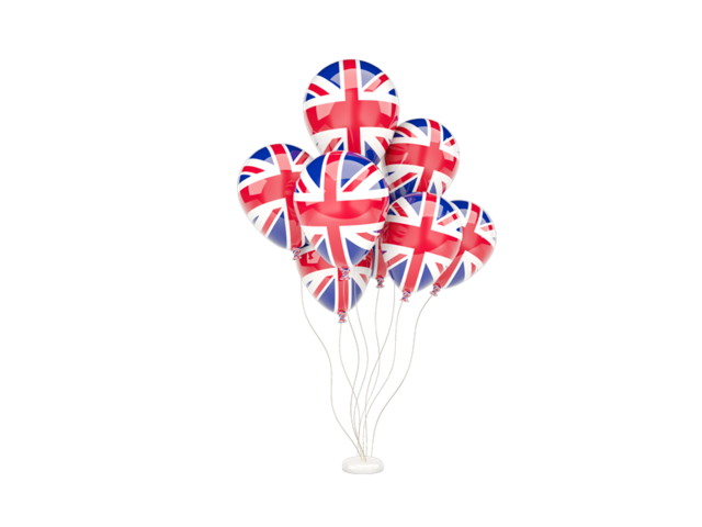 Flying balloons. Download flag icon of United Kingdom at PNG format