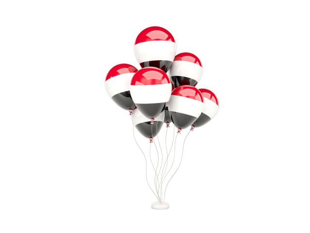 Flying balloons. Download flag icon of Yemen at PNG format