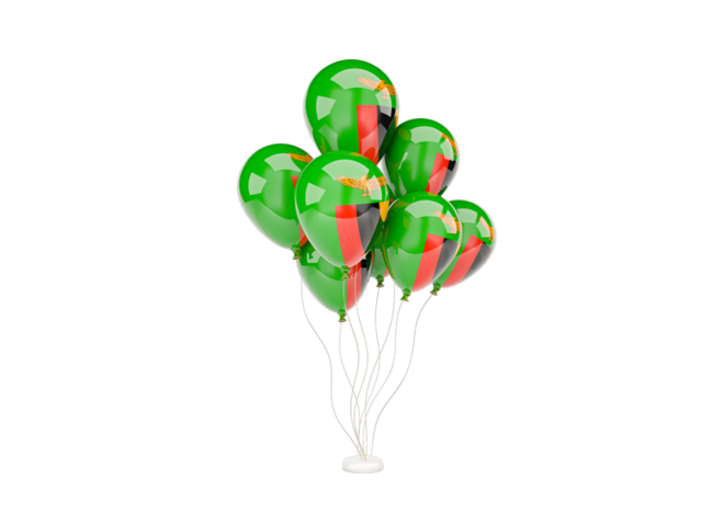 Flying balloons. Download flag icon of Zambia at PNG format