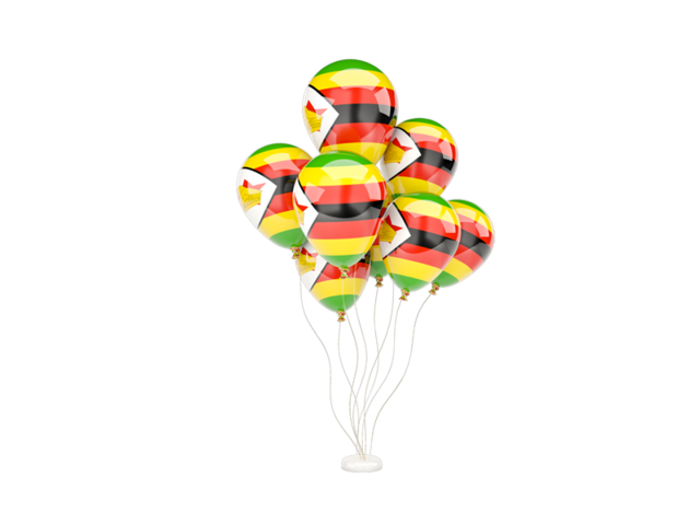 Flying balloons. Download flag icon of Zimbabwe at PNG format