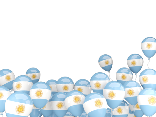 Взлетающие воздушные шары. Скачать флаг. Аргентина