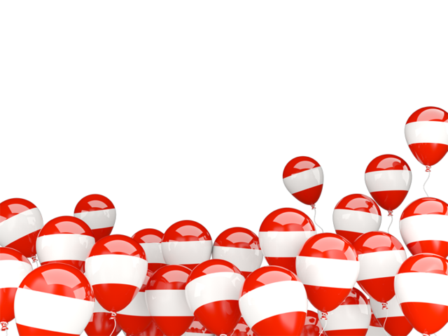 Flying balloons. Download flag icon of Austria at PNG format