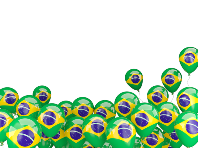 Flying balloons. Download flag icon of Brazil at PNG format