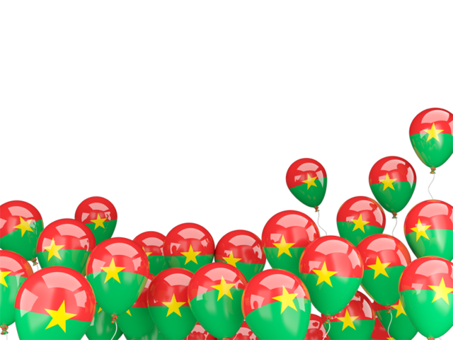 Flying balloons. Download flag icon of Burkina Faso at PNG format