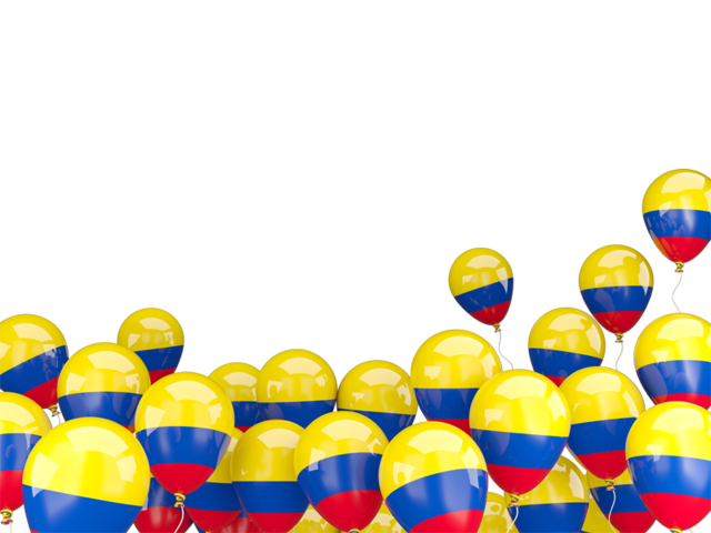 Flying balloons. Download flag icon of Colombia at PNG format