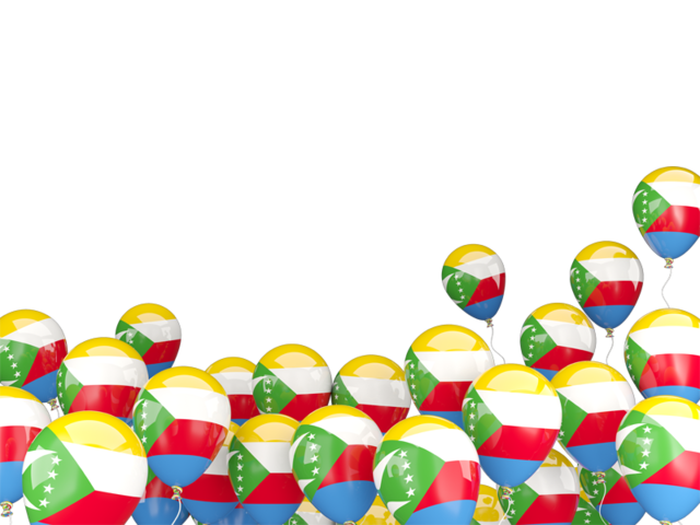 Flying balloons. Download flag icon of Comoros at PNG format