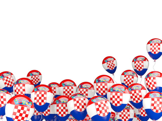 Flying balloons. Download flag icon of Croatia at PNG format