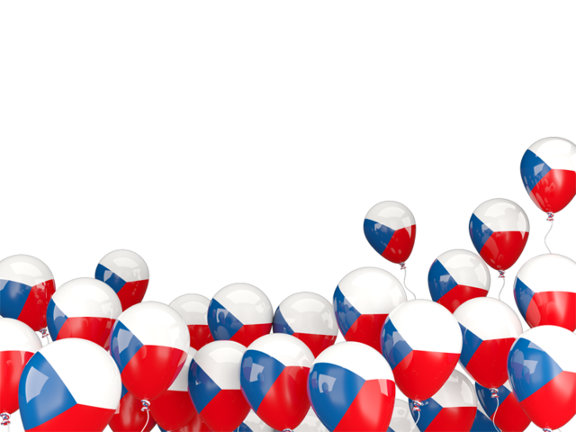 Flying balloons. Download flag icon of Czech Republic at PNG format