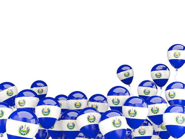 Взлетающие воздушные шары. Скачать флаг. Сальвадор