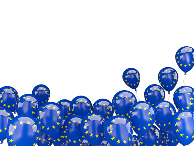 Flying balloons. Download flag icon of European Union at PNG format